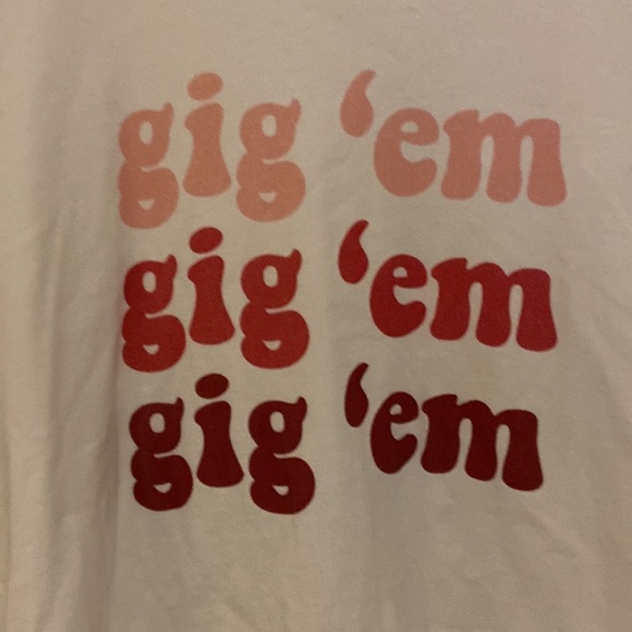 Texas A&M “gig‘em, gig‘em, gig’em” Shirt Women’s Size XL💥 - Picture 2 of 4